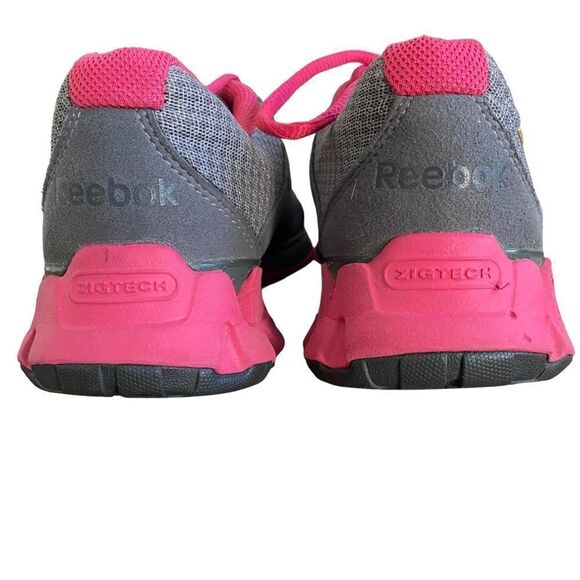 Women's Reebok Zig Tech Gray Pink Sneaker Athletic Shoe Size 6.5 - Picture 4 of 11